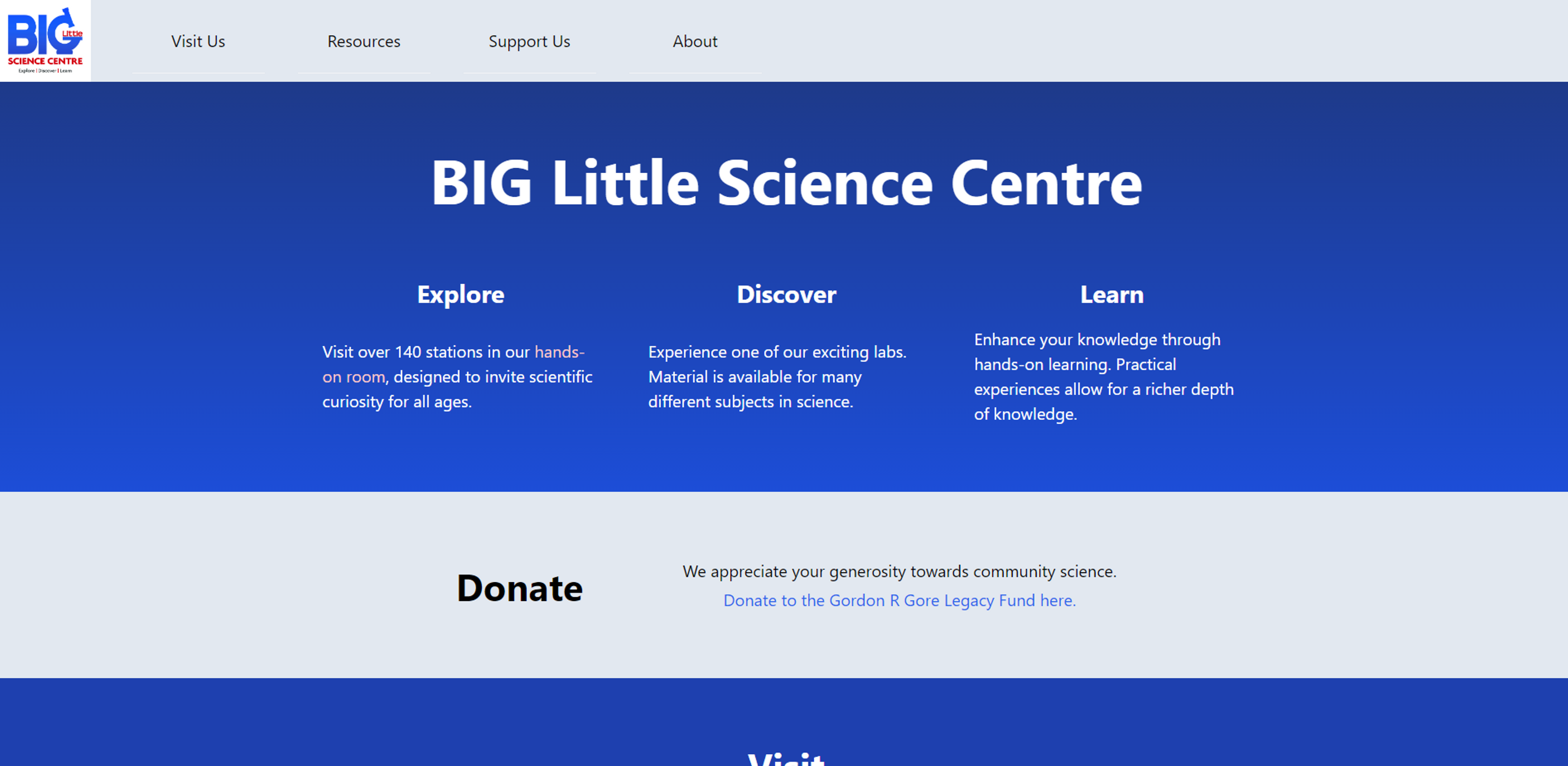 BLSC website redesign home page screenshot