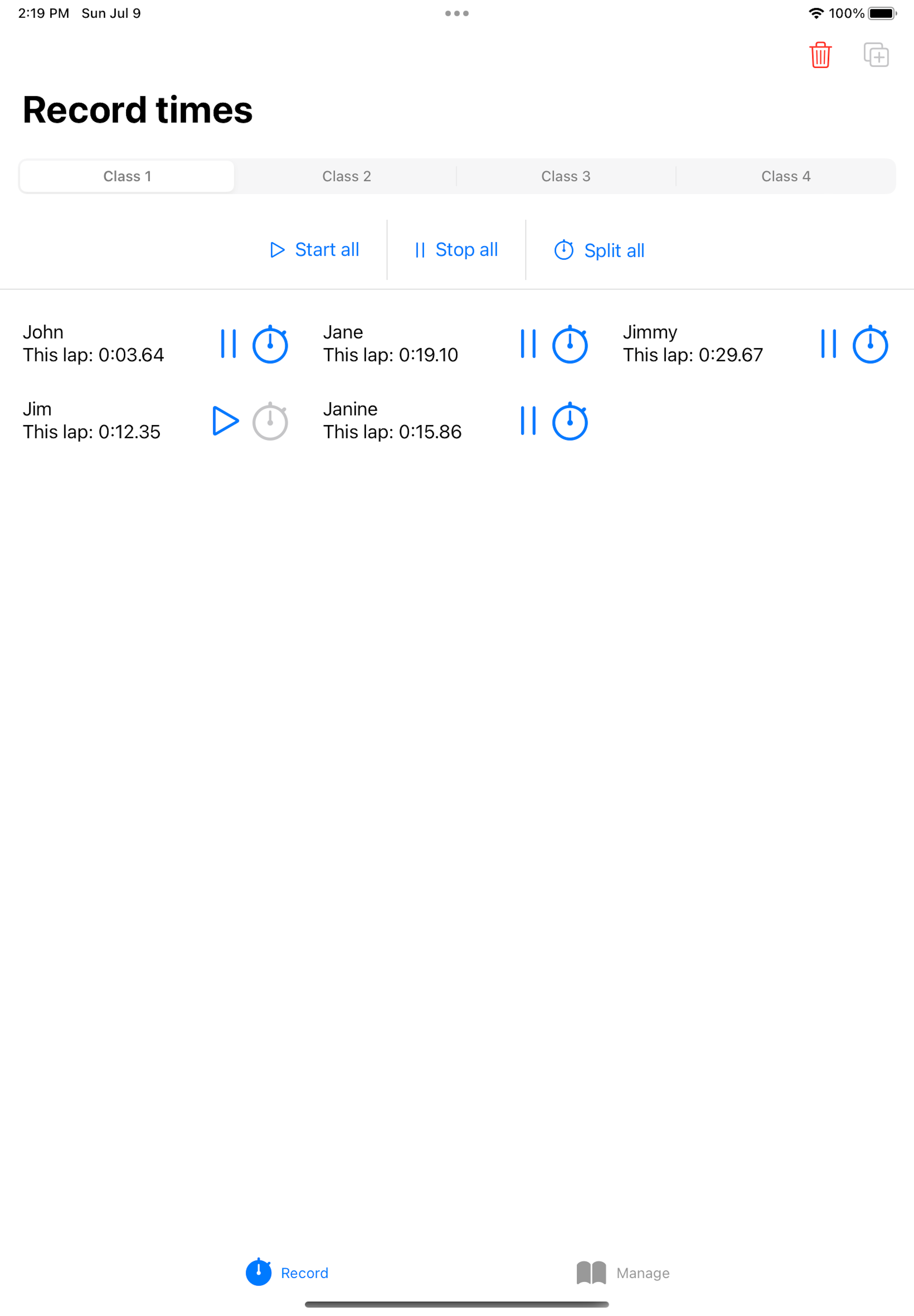 Sa-Hali Timer recording interface screenshot